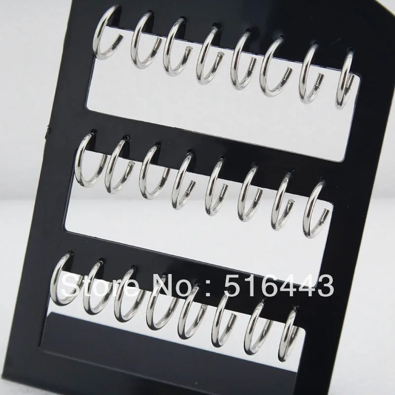 

Fashion Jewelry 24pcs 316L Fine Stainless steel Women Mens Circle Silver Stud Earrings Wholesale Lots A-830