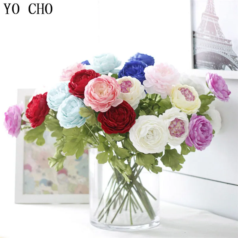 red roses artificial flower white peonies wedding party decorations flower bouquet  (30)