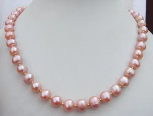 

Free Shipping >>> HOT NATURAL SOUTH SEA 9-10MM PINK PEARL NECKLACE 18 INCH 14K GOLD CLASP