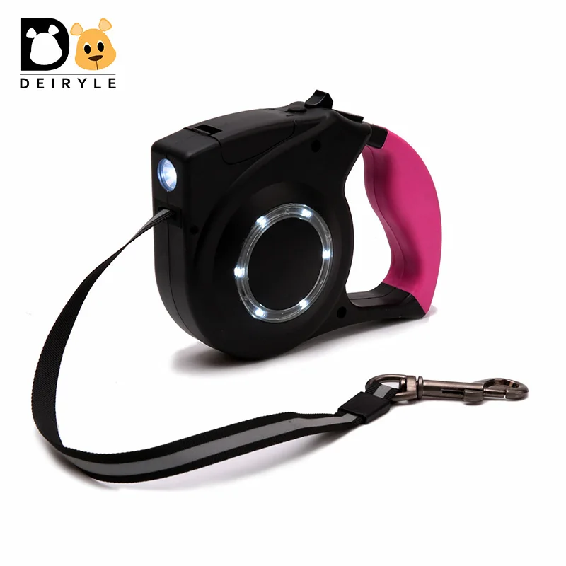 Retractable Dog Leash LED Light 4M Dog Walking Leash For Medium Large