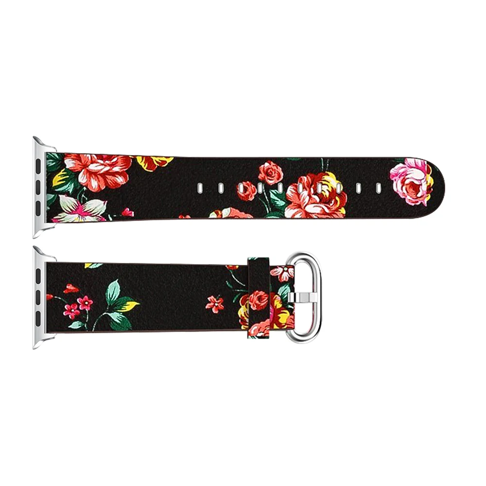 Leather-Watchband-For-Apple-Watch-38mm-42mm-Series-1-2-3-Leather-Vintage-peony-Print-Replacement (3)