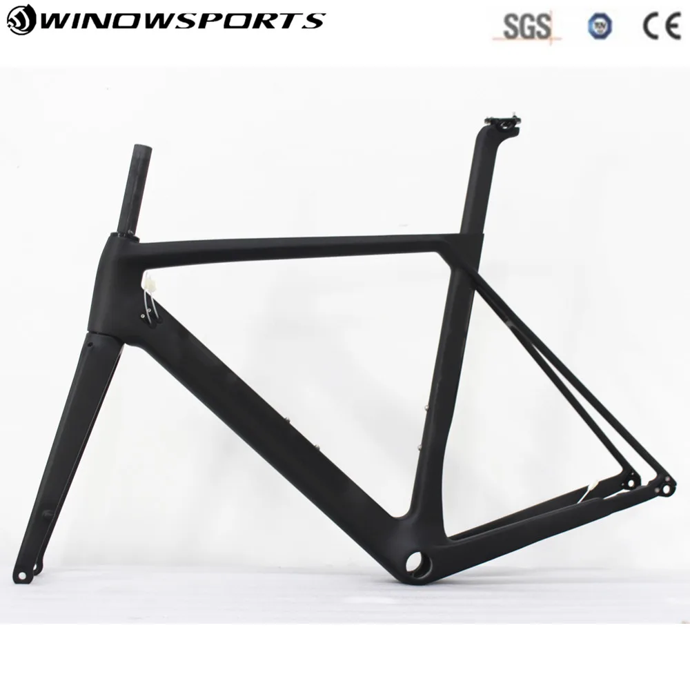 Best Aero Disc road bike carbon road frame thru axle 142mmX12mm thru axle package include frame+fork+seatpost+headset road bike frame 5