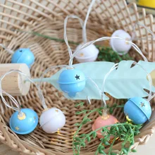 80 светодиодный Сказочный металлический колокольчик, работающий от аккумулятора, гирлянды 10 м, светодиодный светильник для рождественской гирлянды, светодиодный светильник