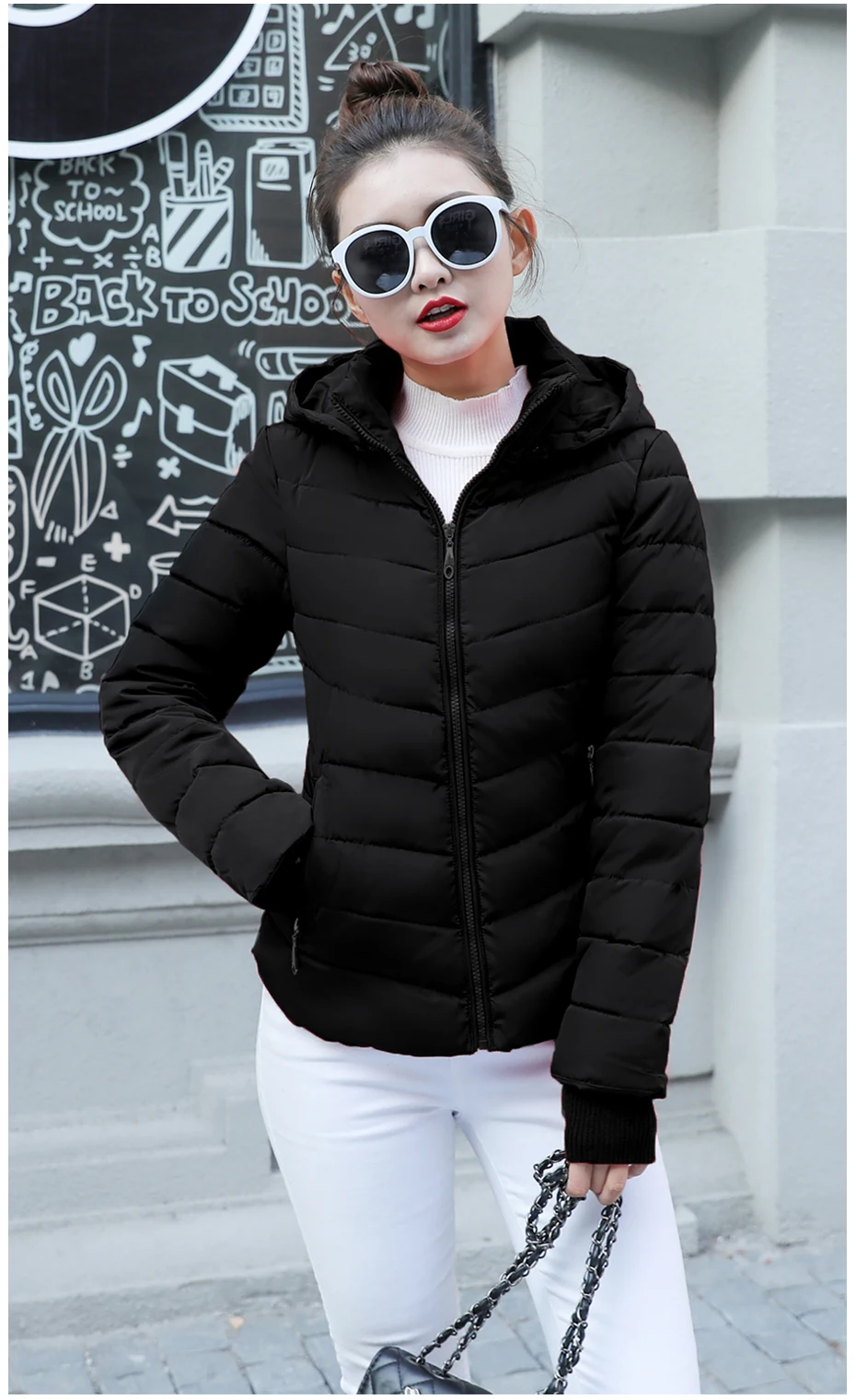Весенняя и осенняя модная куртка Женская парка с капюшоном Тонкая хлопковая стеганая куртка с высоким воротником пальто женские топы зима