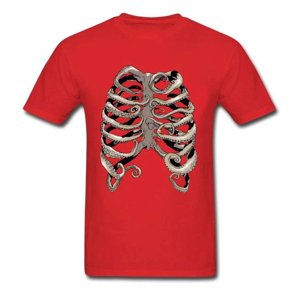 Fitted Men T Shirt Your Rib Is an Octopus 3D Printed T-shirts Cotton Fabric Short Sleeve Printed On Tops Tees O-Neck Your Rib Is an Octopus red