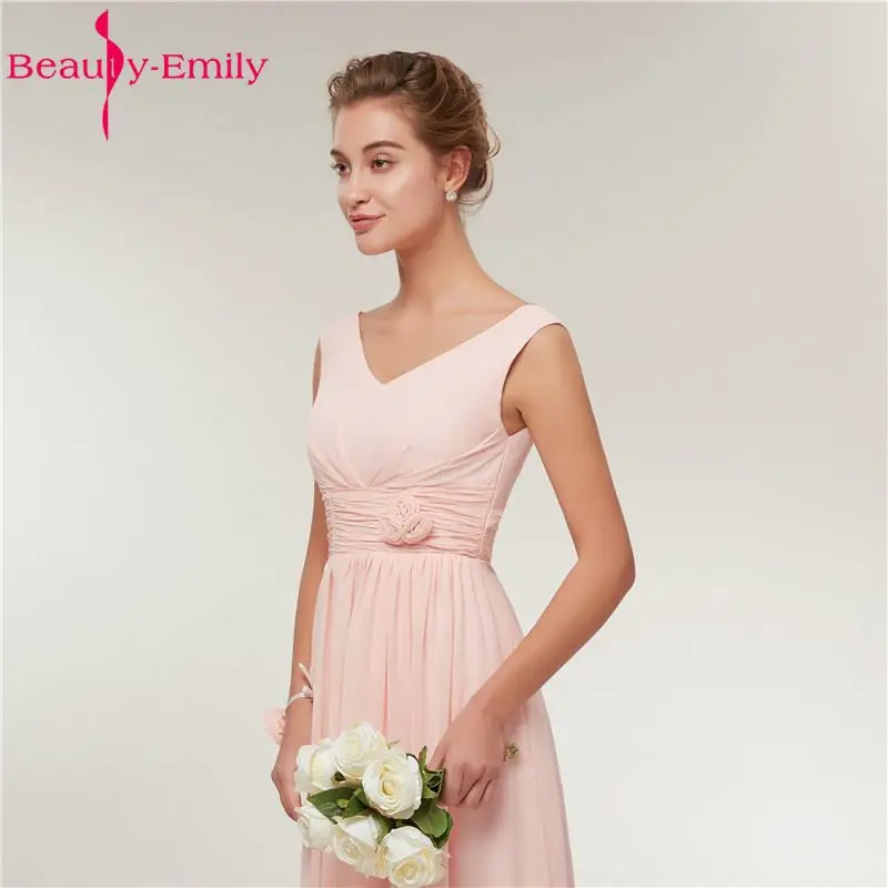 Beauty Emily Pink Long Simple Chiffon Evening Dresses 2019 Women Formal Long Evening Party Prom Dresses Evening Gowns Beauty Emily Pink Long Simple Chiffon Evening Dresses 2019 Women Formal Long Evening Party Prom Dresses Evening Gowns
