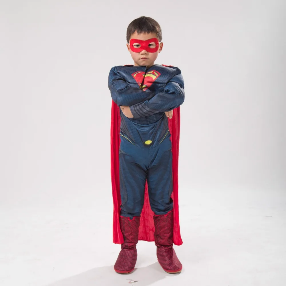 

Kids Superman Costumes Halloween Carnival Muscle Superhero Boys Cosplay Suits Fancy Party dresses \ Anime Blue Cosplay Clothes