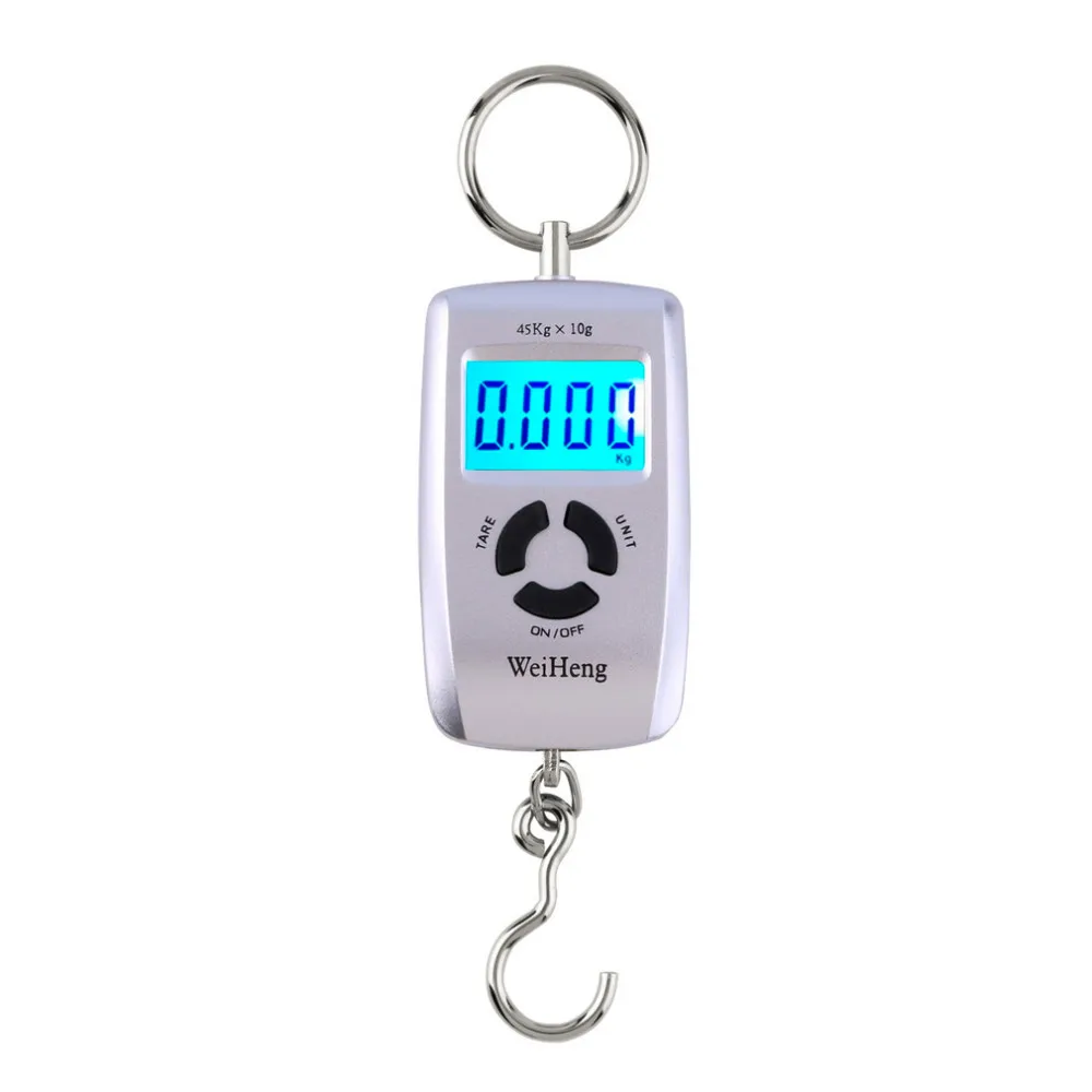 LCD Portable Digital Electronic Scale Pocket 45kg/10g Luggage Hanging Fishing Hook Balance Scale Electronic lb oz kg