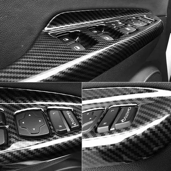 

ABS plastic Car Carbon Fiber Style Cover Black Parts Vehicle Interior Door Useful