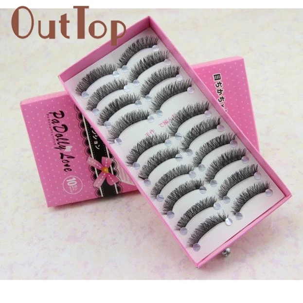 OutTop 10 Pairs Fashion False Eyelashes Eyelash Make Up Hand Made Thick