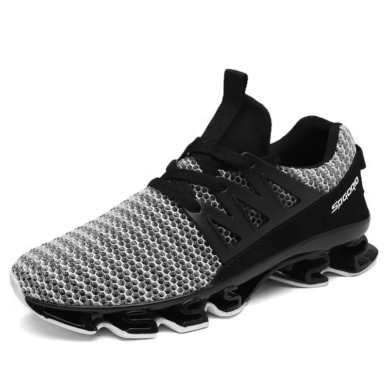 Мужская обувь для бега; сезон весна; кроссовки с лезвием; амортизирующие уличные мужские спортивные кроссовки для бега; спортивная обувь; мужские кроссовки; zapatillas hombre - Цвет: grey