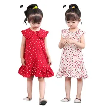 Модное летнее платье для маленьких девочек модное платье без рукавов с фруктовым узором детская одежда Нарядный сарафан для малышей