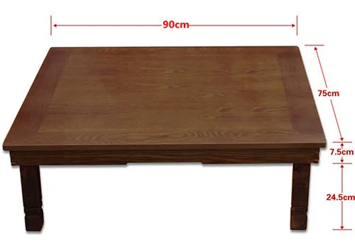 US $152.10 Rectangle 90X75cm Korean Coffee Table Folding Leg  Asian Antique Style Living Room Furniture Floor Traditional Dining Table Wood