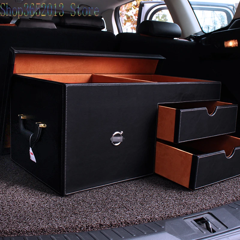 

1x For Car SUV High quality luxury Storage Trunk Footlocker Travel Organizer Box Dorm Luggage Chest