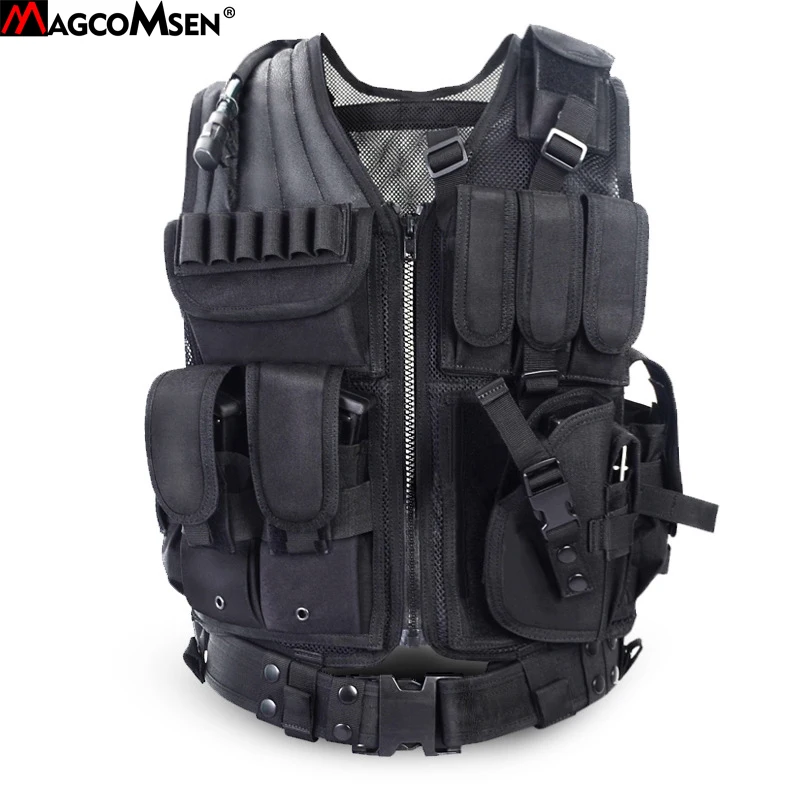 MAGCOMSEN Tactical Vest Miliatry Waistcoat MOLLE Equipment Airsoft Combat Accessories SWAT Safety Guard Special Force Vest XS-01