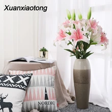 Xuanxiaotong большой искусственный PU Lilium цветы для дома декоративные наилучшие пожелания для мамы подарок настольные украшения высокое качество