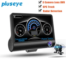 Russian voice 4.0″ Car DVR Radar Detector Gps Tracker 3 in 1 Camera Three camera Video dashcam Camcorder Radar Speed Dual Lens