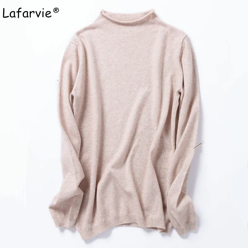 Lafarvie Turtleneck Knitted Cashmere Sweater Women Autumn Winter Full Sleeve Casual Loose Pullover Female Solid Color Jumper Lafarvie Turtleneck Knitted Cashmere Sweater Women Autumn Winter Full Sleeve Casual Loose Pullover Female Solid Color Jumper