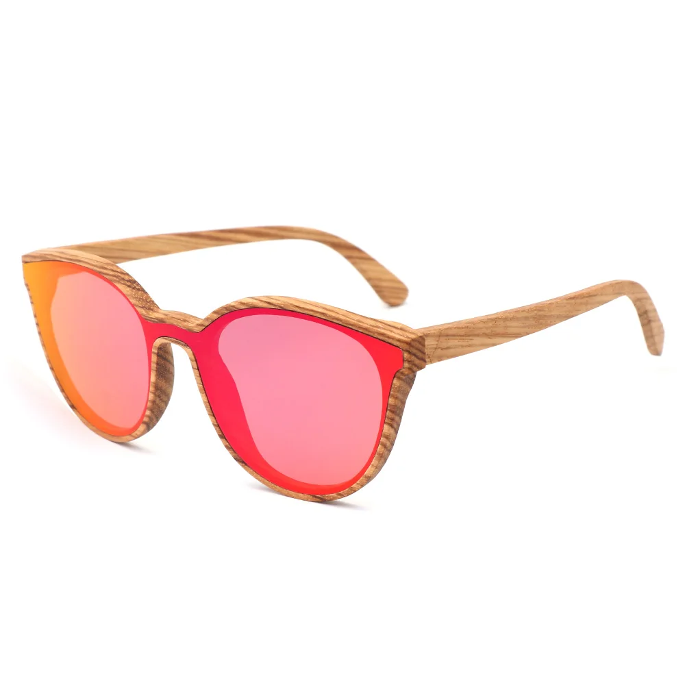 

BerWer 2019 New Wood Sunglasses Women Men Round Bamboo Sun Glasses zebra Wooden Frame glasses Polarized Lens Vintage Sunglass