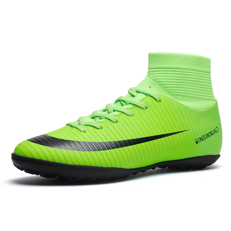 BOOMING Adult Soccer Shoes Men Boy Football Boots High Ankle Kids Professional Training Sport Sneakers Size 35-44  (29)