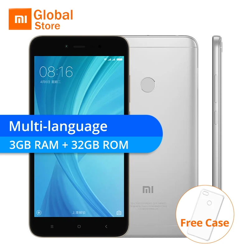 Global rom Xiaomi Redmi Note 5A 5 32 ГБ Встроенная память 3 Оперативная мобильного телефона