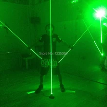Новое прибытие на заказ 532 нм 100 мВт толстый Луч лазерная основа Лазерная нога Двойной лазерный меч лазерные люди шоу