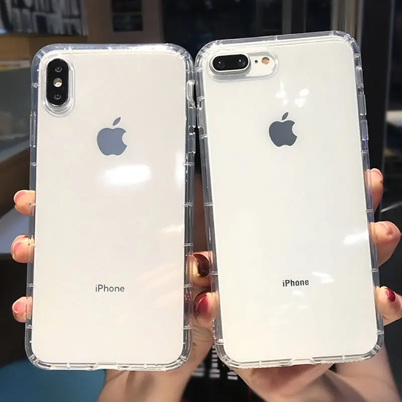 

Transparent Shockproof Frame Soft TPU Phone Case For iPhone X XS XR XS Max 8 7 6 6S Plus Clear protection Silicone Back Cover