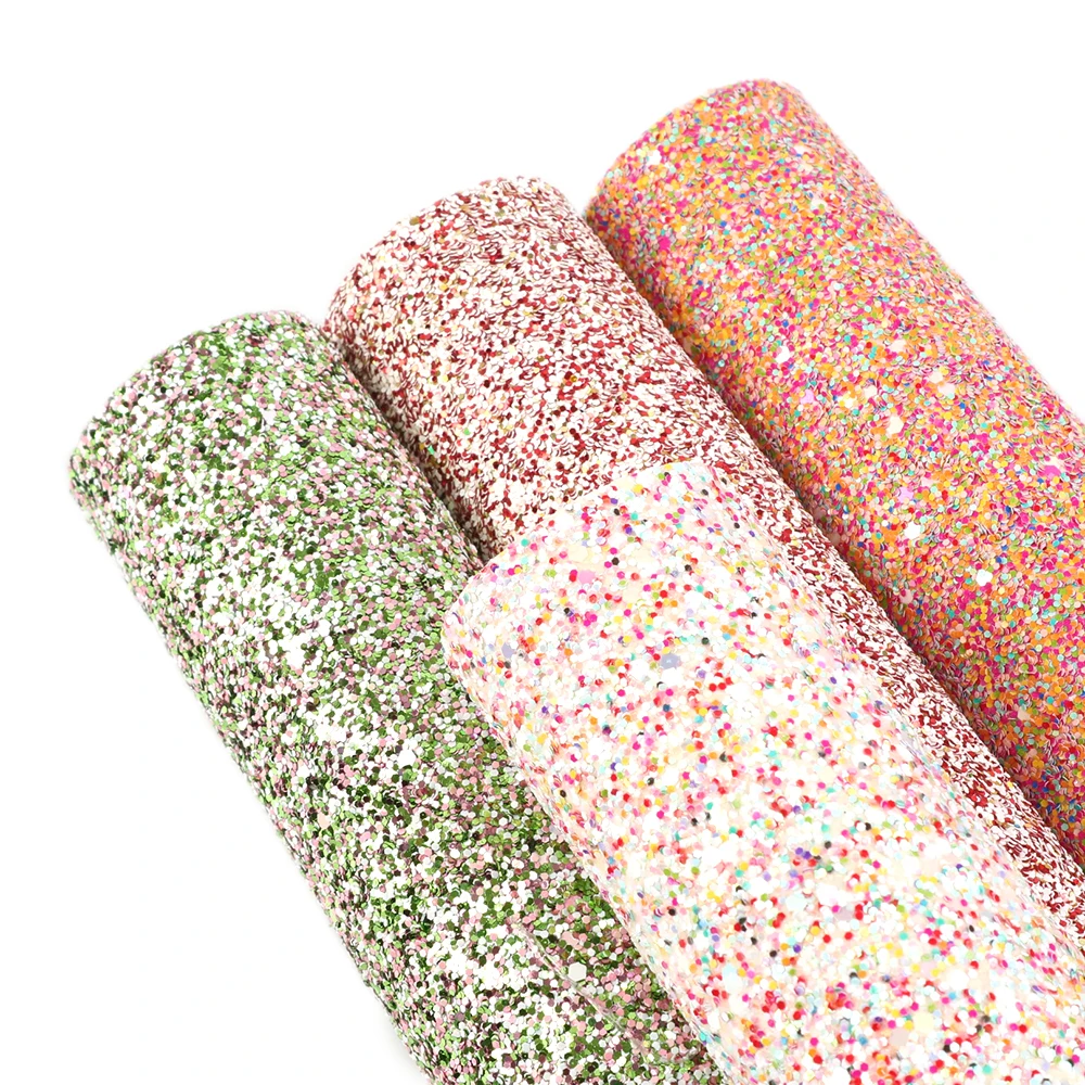 

David accessories 20*34cm glitter faux artificial Synthetic leather fabric hair bow diy decoration crafts 4piece/set,1Yc6482