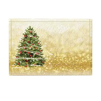 

Christmas Decor Christmas Tree and Golden Shine Stars Bath Rugs Non-Slip Doormat Floor EntrywaysDoor Mat Bathroom Accessories
