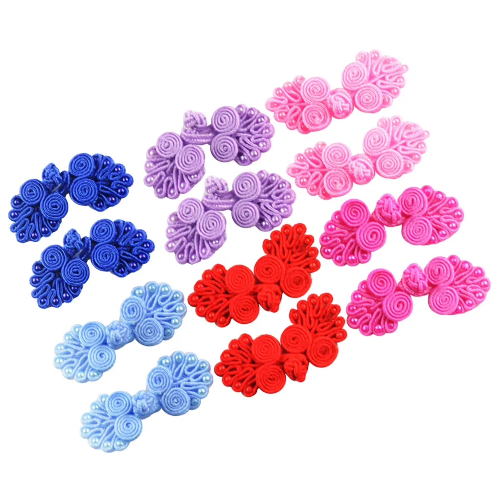 12pcs Chinese Knot Frog Buttons for Cheongsam Dress DIY Hair Accessories