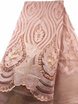 

2018 French Embroidered Mesh Lace Fabric African Lace Fabric High Quality Guipure Lace For Nigeria Lace Wedd A727-18