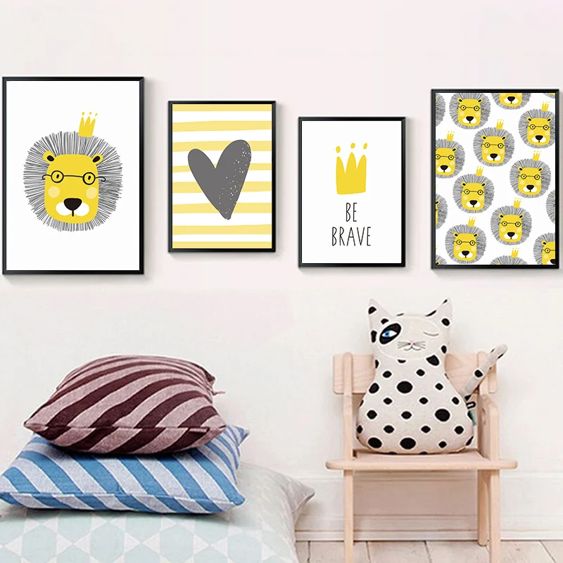 Rose-b-b-p-pini-re-fille-mur-Art-toile-affiches-imprime-dessin-anim-b-b-(1)