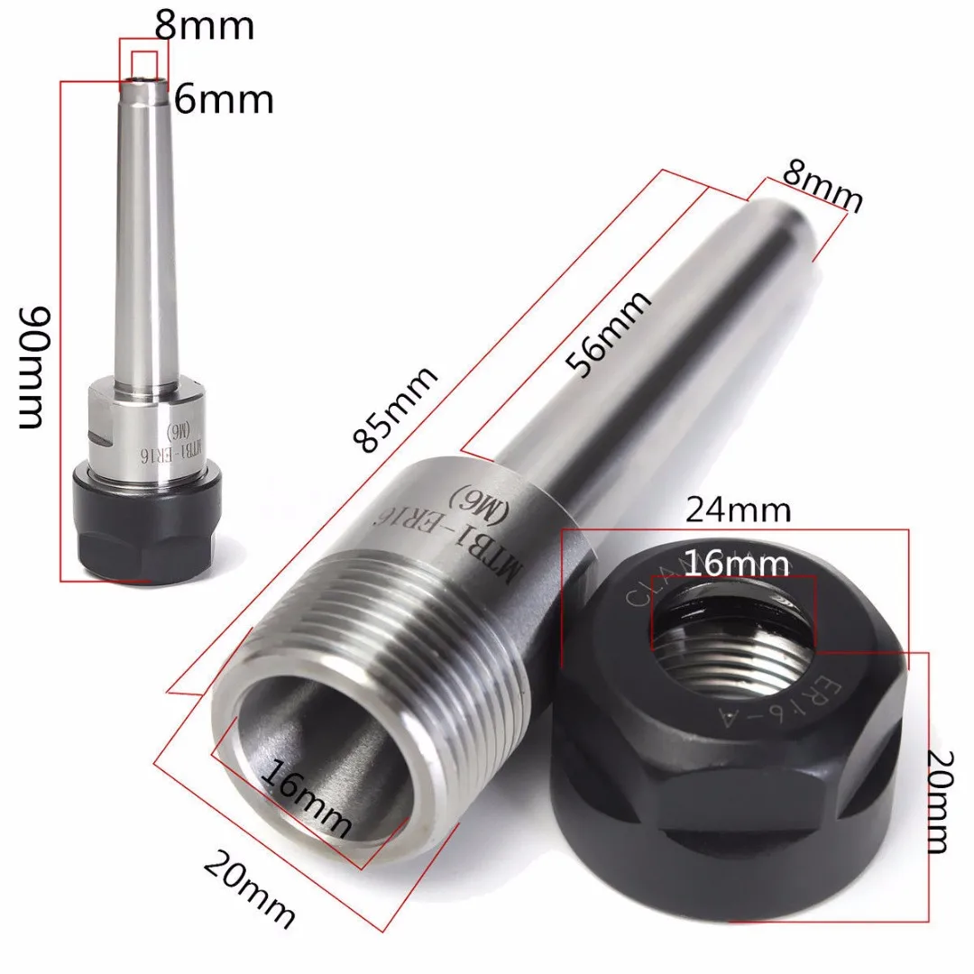 ER16 MT1 M6 цанговый патрон Держатель факсированная ЧПУ Millling токарные станки MT1 конус