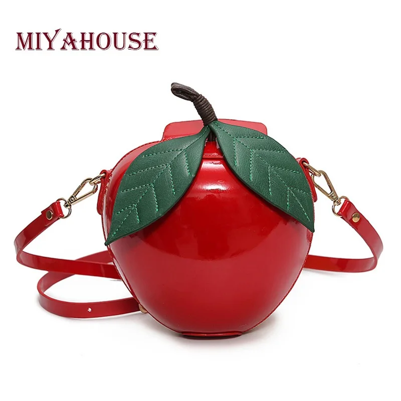 Miyahouse Мода круговой Дизайн сумка женский красный зеленый цвет мини сумка леди листья Для женщин сумка