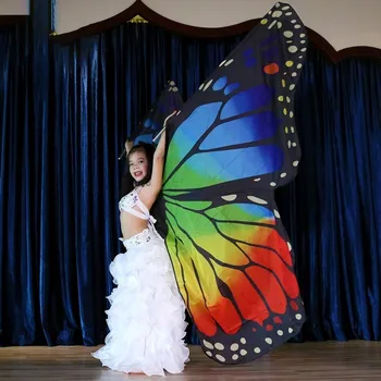

Children Rainbow Butterfly Wing Fashion Belly Dance Butterfly cosplay Dancer Show Butterfly Prop BellyDance Costume Kids Wings