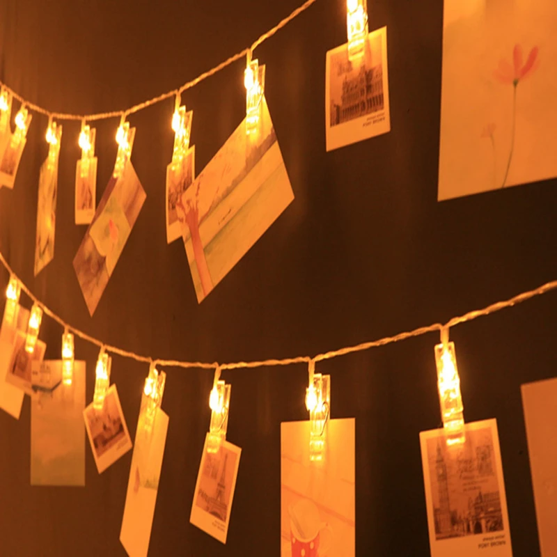 

1.5/3/4.5/6M LED Garland Card Photo Clip Fairy String Christmas Fairy Light Holiday lighting Wedding Valentines Party Decoration