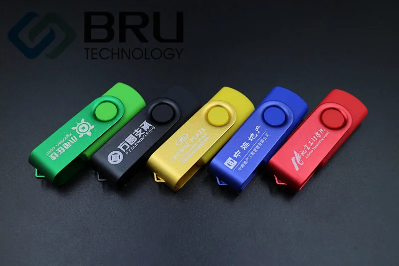 BRU USB3.0 флэш-накопитель 8GB16GB32GB64GB Hign скоростной флеш-накопитель поворотный металлический зажим OEM подарок пользовательский диск лазерная гравировка изображение печать логотип