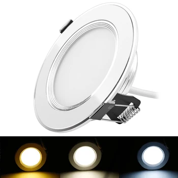 

9W 3-Color LED Panel Down Light Recessed Ceiling Light Spotlight AC 100-245V Warm White Cool White Neutral White