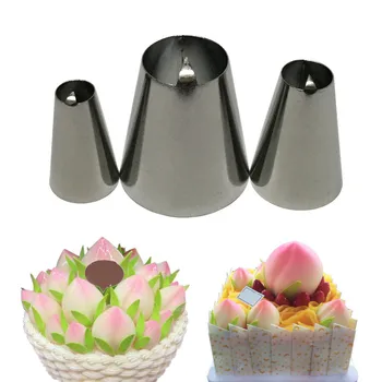 

3pcs Peach Nozzle Decorating Tip Pastry Tips Fondant Cake Decorating Tip Sugarcraft Tool Icing Nozzles Piping Bakeware