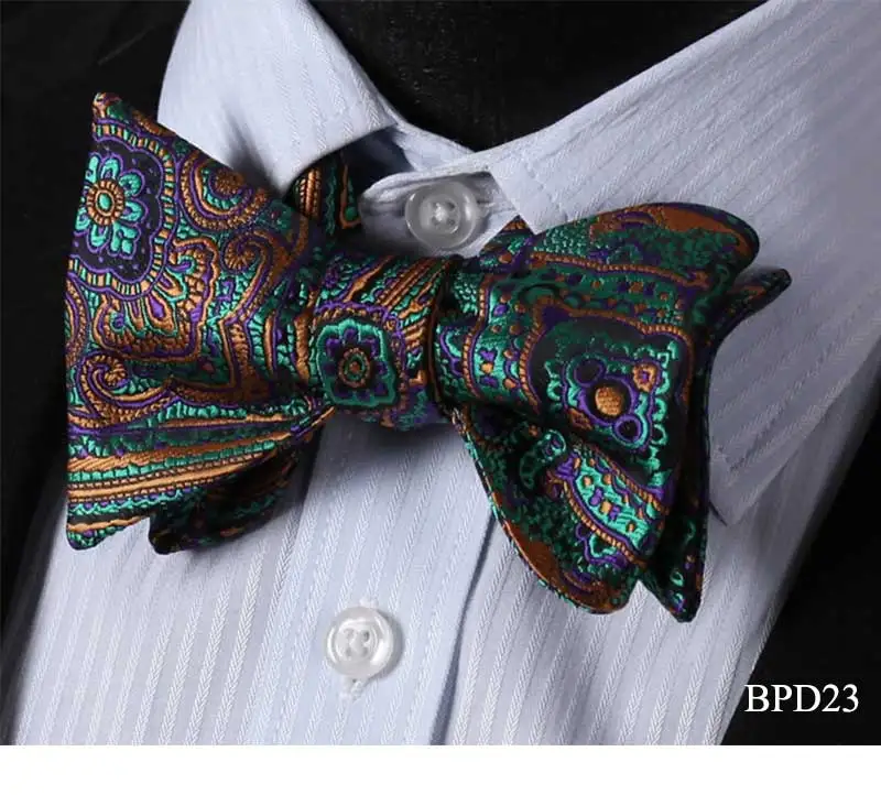 Bpd2 Классический Тканые Для мужчин вечерние Свадебные Пейсли Цветочные Шелковый свадьбы самостоятельно галстук-бабочка