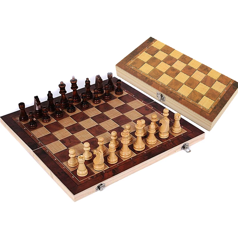 

Folding Magnetic Travel Chess Set for Kids or Adults Wooden International Chess Board Game 29x29cm with Chess Pieces Board Game