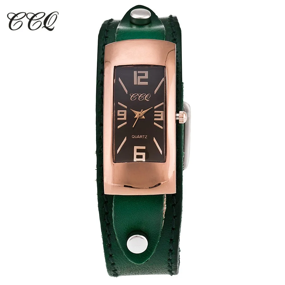 CCQ брендовые винтажные часы-браслет из натуральной кожи модные повседневные женские кварцевые часы наручные часы подарок C06