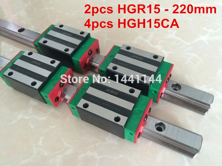

HGR15 HIWIN linear rail: 2pcs HIWIN HGR15 - 220mm Linear guide + 4pcs HGH15CA Carriage CNC parts