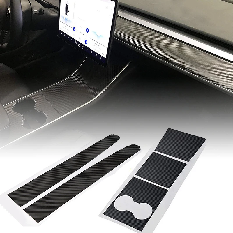 

Decals Car Stickers Center Console Frames Dashboard Vinyl Wrap For Tesla Model 3 Durable Accessories