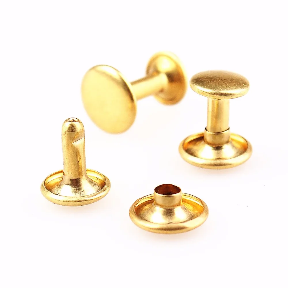 50PC/Pack 8MM Double Sided Copper Rivets Buttons DIY Sewing Clothing