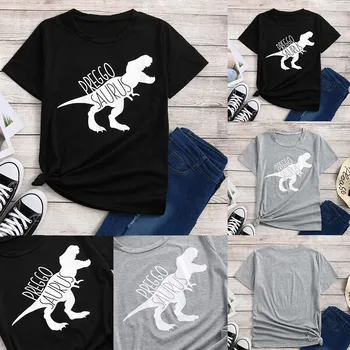

New Maternity Clothes Women Fashion Short Sleeve Dinosaur Letter Print T-shirt Tops Pregnant T-shirt Premama Daily Clothing 2019