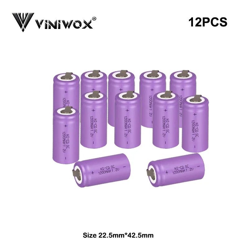 

New SC 1.2V Power Tool Battery Cell Ni-CD 1200mAh for power bank NICD Accumulator Sub C Rechargeable batteries for Makita Bosch