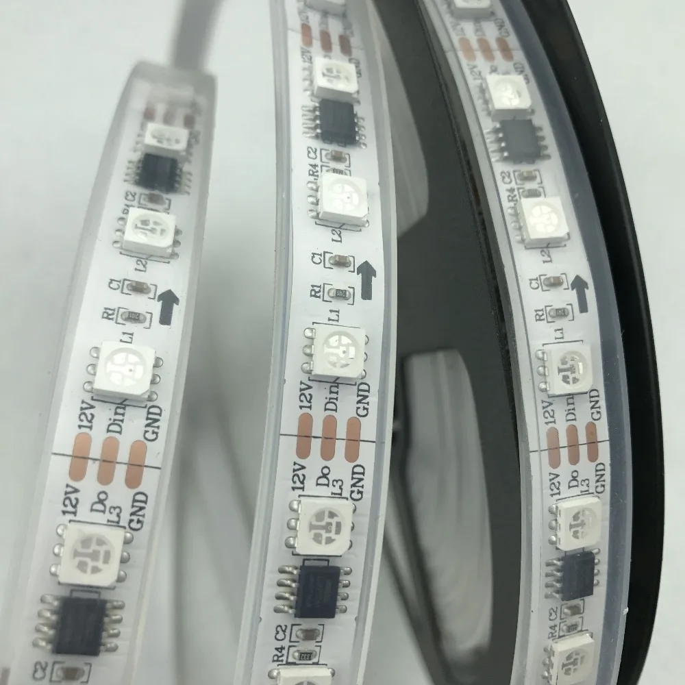 

5m DC12V 60leds/m 20pcs ws2811 ic/meter(20pixels) led digital strip;IP68;waterproof in silicon tube