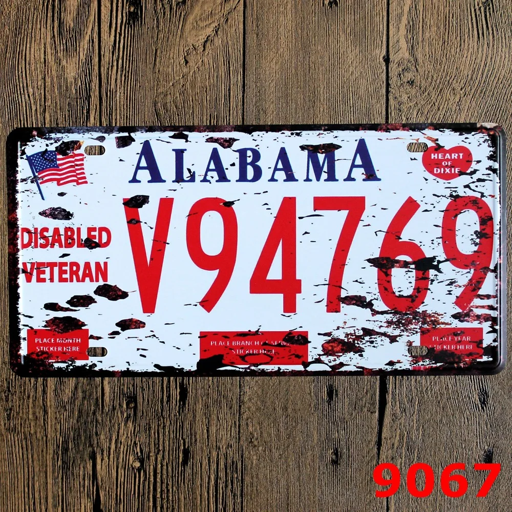 30x15cm ALABAMA Vintage Home Decor Tin Sign for Arto Store Wall Decor