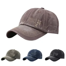 Бейсбольная кепка в стиле ретро с вышитыми буквами из выстиранной джинсовой остроконечной шляпы головные уборы Спортивная одежда для улицы с регулируемой застежкой сзади